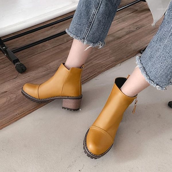 

boots customized women autumn winter botas mujer short zapatos de booties ankle elegant high heels 6cm party shoes 1301, Black