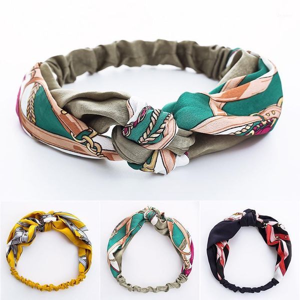 

fashion headband women vintage cross knot elastic hair bands chiffon soft hairband girls lady accessories1