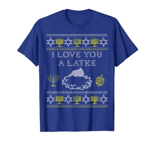 

i love you a latke shirt, jewish pun joke, hanukkah shirts, White;black