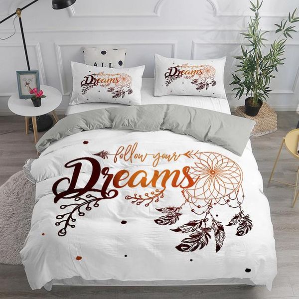 

bedding sets dream-catcher duvet cover set twin size bohemia feather home textiles  king bed linen for adults kids 2/3pcs