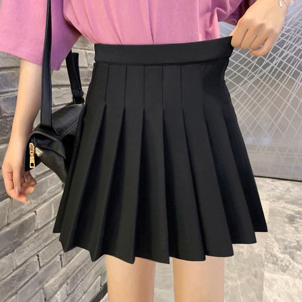 

skirts elastic + pants spring summer pleated black and white half women are thin high waist a-word small short skirt