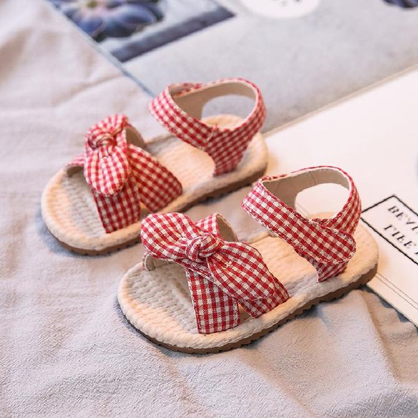 

girls sandals princess shoes weave casual toddler infant baby kids for a girl bowtie beach lattice walkers, Black;red
