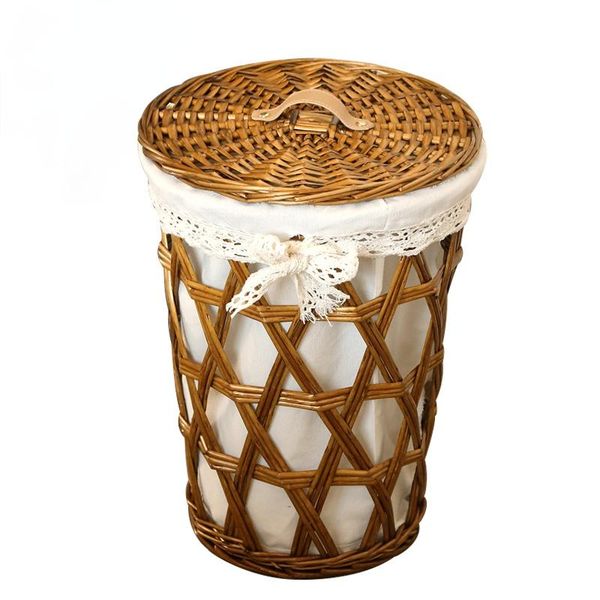 

laundry storage & organization brown wicker basket lid modern clothes hamper baskets large organizer wasmanden home eh60lb