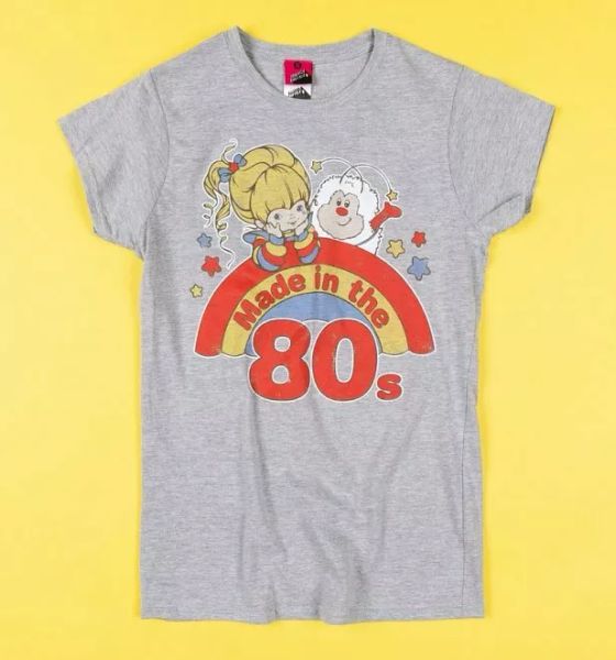 

official women's rainbow brite made in the 80s fitted t-shirt, White;black
