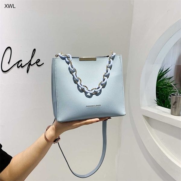 

bag women's summer new straddle candy color chain bucket