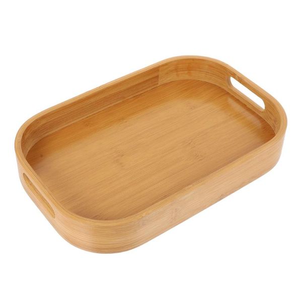 

kitchen storage & organization 1pc bamboo tea tray simple home cup plate spa salon with handle