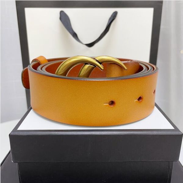 

2023belt women genuine leather golden silver bronze buckle designer cowhide belts men luxury 20 colors carry with box aaa1, Black;brown