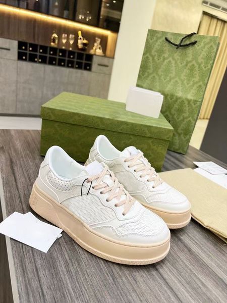 

designers shoes green red stripe 2021 winter new men women beige white trainer 4cm thick bottom genuine leather luxury casual shoe designer, Black