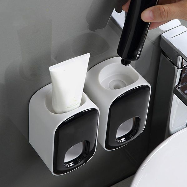 

toothbrush holders automatic toothpaste squeezer nail-and seamless paste bathroom wall hanging removable washable ts1