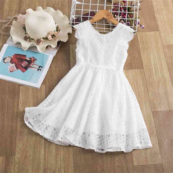 

white girls wedding dresses costume kids summer short sleeve lace princess dress clothes children birthday party elegant vestido 210326, Red;yellow