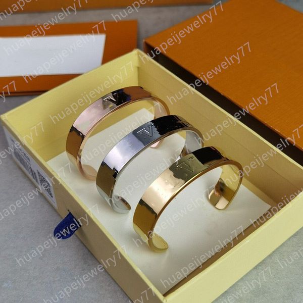 

designers bracelets fashion women bangle diamond gold cuff stainless steel wide bracelet engagement party jewelry, Black