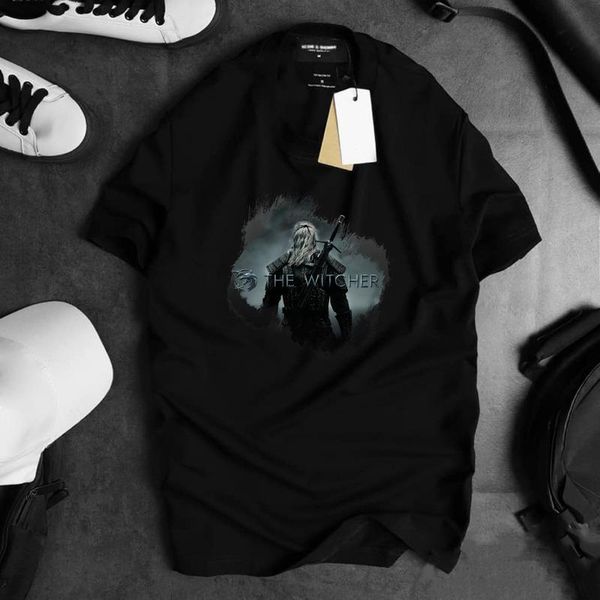 

geralt of rivia the witcher netflix series classic t-shirt, White;black