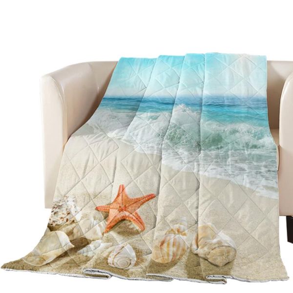 

comforters & sets beach sea starfish shells summer quilt blankets comforter bed cover home textiles bedding suitable for adults kids
