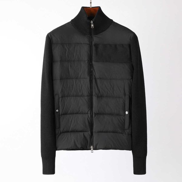 

france mens down jacket letter monclair knitted women parkas panel casual coats bomber jackets designers men s clothing 002, Black