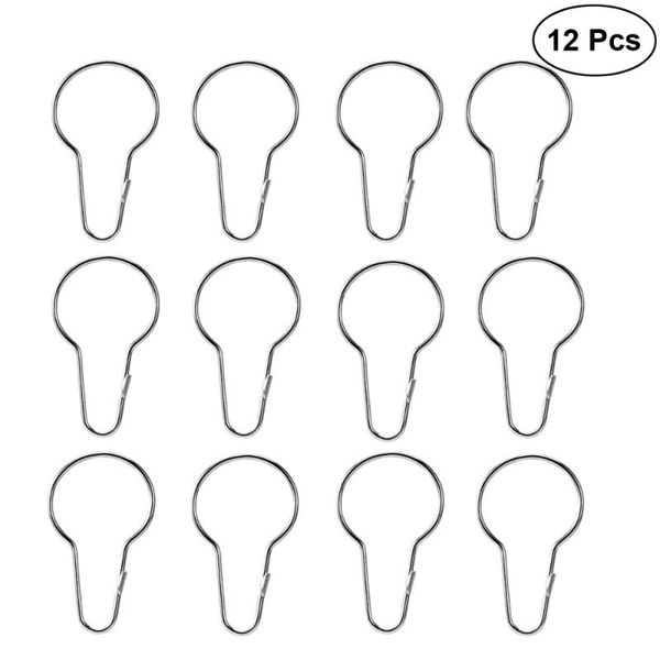 

other home decor 12 pcs shower curtain hooks glide roller iron rings with clips polished for bathroom rods curtains (silver)