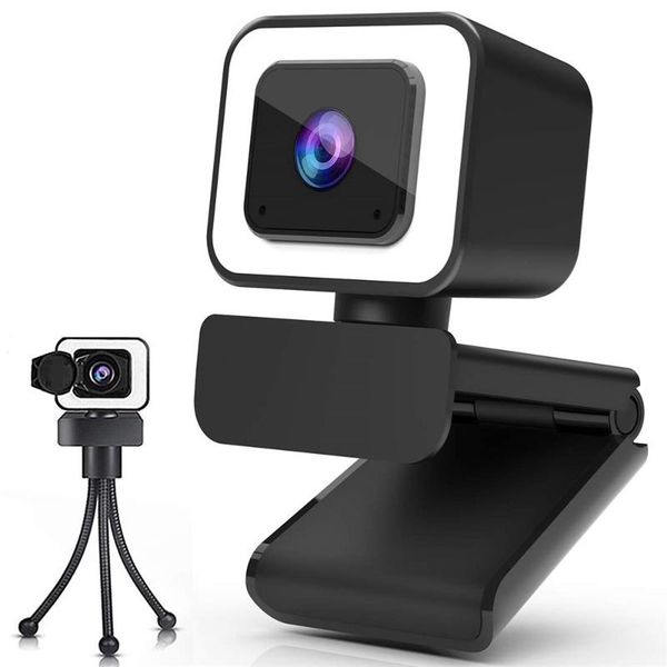 

webcams 2k webcam 1080p 30fps light ring full hd web camera microfoon drie-speed touch beauty licht voor pc computer lapdesktop