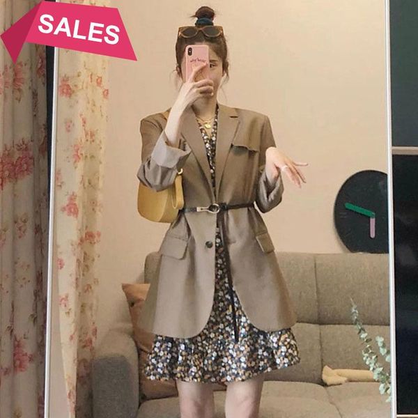 

spring dress women's french tea break design trench coats, Tan;black