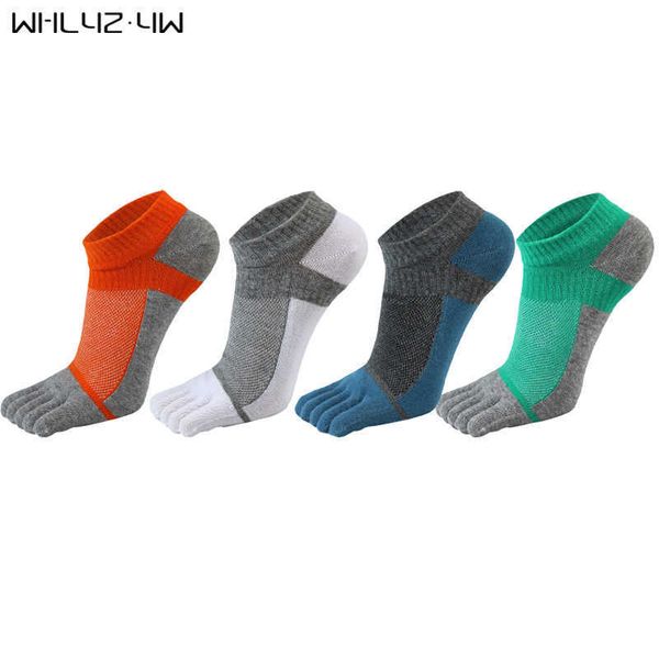 

3 pairs/lot five finger travel socks mens breathable summer cotton colorful sport ankle no show socks with toesnovelty sell 210727, Black