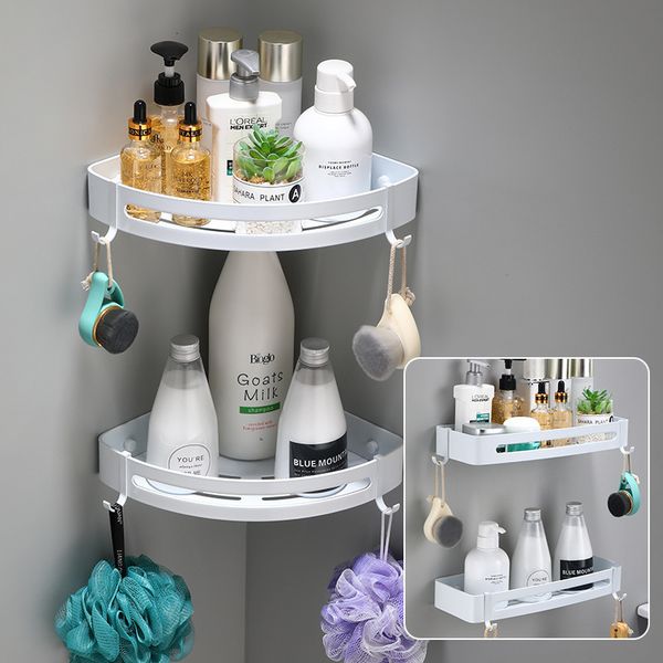 

storage holders & racks tuqiu corner shelf bathroom white toilet vanity triangle wall mounted punching hanging 435z