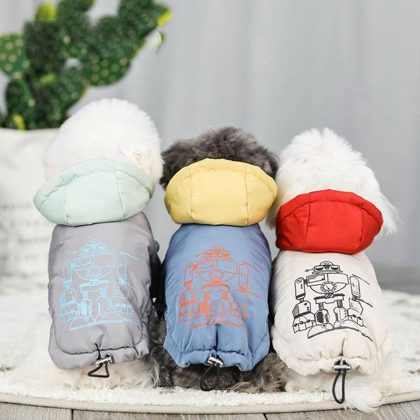 

dog apparel fallow style pet clothing for autumn/winter 2021 thickened warm comfortable jacket two feet cotton-padded clos