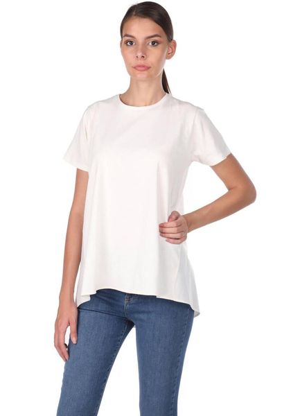 

women's t-shirt double-sided crew neck womens, White