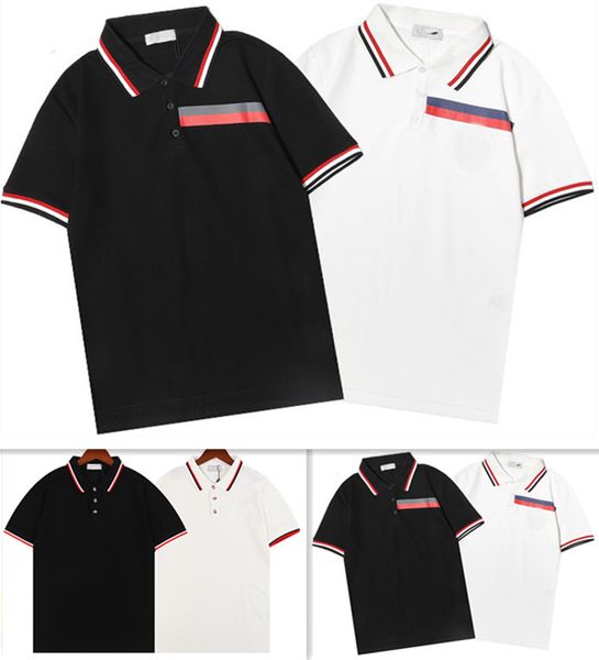 

2022 summer new men's popular youth slim polo shirt lapel embroidery casual short-sleeved stand-up collar t-shirt, White;black