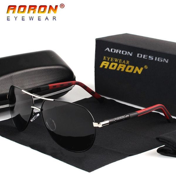 

sunglasses aoron mens polarized classic pilot sun glasses anti-reflective coating lens alloy frame driving men, White;black