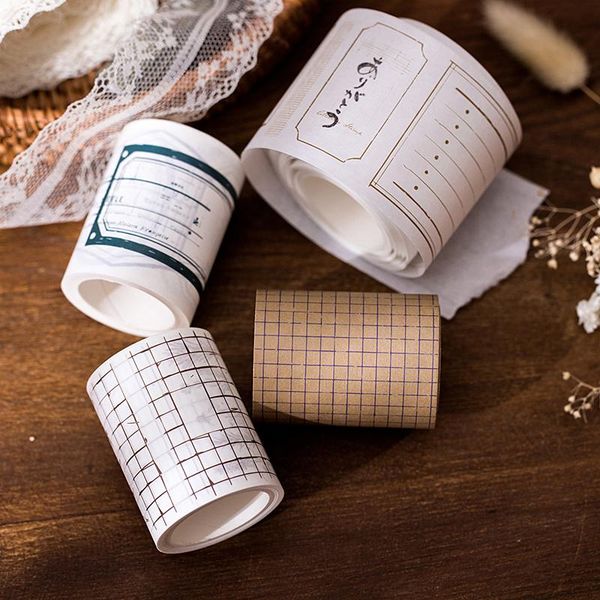 

other arts and crafts antique grid blank kraft paper write name material junk journal planner scrapbooking vintage decorative diy craft