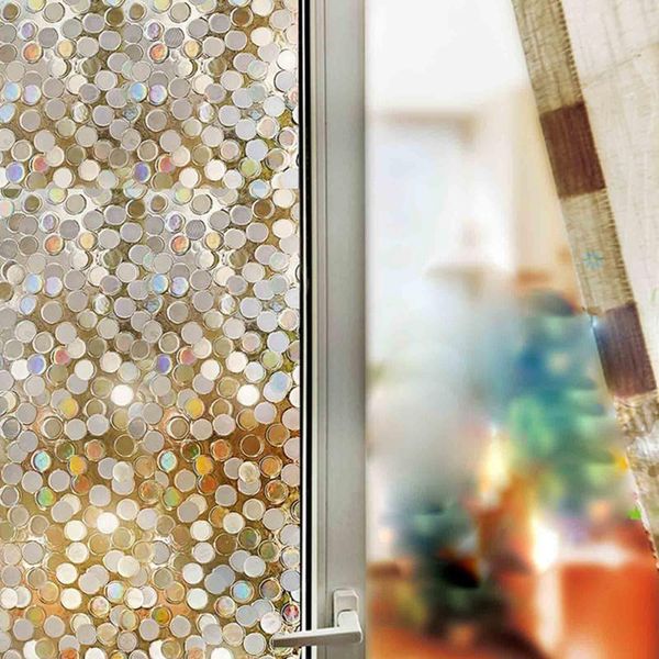

window stickers no-glue electrostatic colorful dot sequins refraction golden glass door film decor indoor sticker