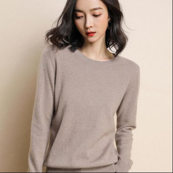 

knitted o neck pullover womens sweater spring and autumn basic slim fit drop, White;black