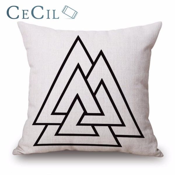 

black white love pillowcase classic line geometric triangular cotton linen cushion cover sofa seat pillow cojines nordicos cushion/decorativ