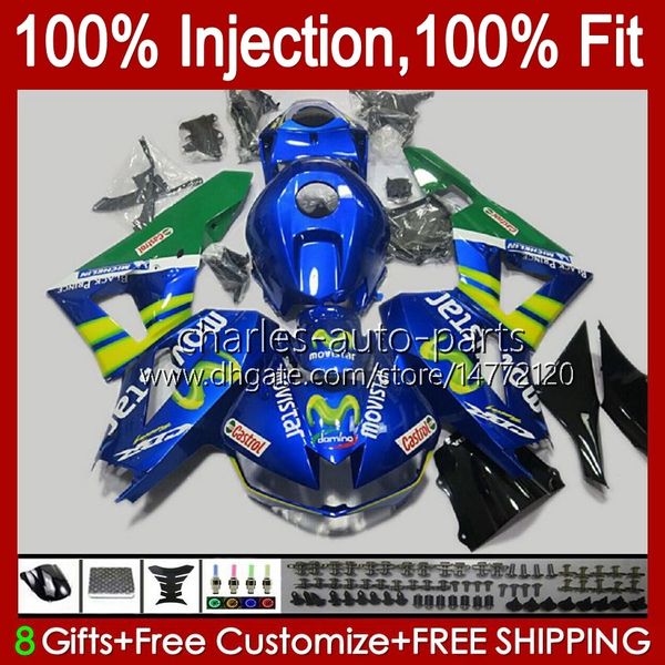 Corpo iniezione per HONDA CBR 600RR 600CC 13-20 57No.14 CBR600 CBR 600 CC RR Movistar Blue F5 13 14 15 16 17 18 19 20 CBR600RR 2013 2014 2015 2016 2017 2018 2019 202 0 carenature