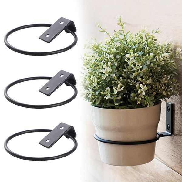 

planters & pots 3pcs wall-hung flower pot stand folding trays balcony heavy duty potted plants holder ring home decorative rack