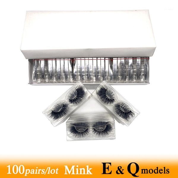 

mix 100pairs 6d mink eyelashes q type no box wholesale price reduction makeup girl's favorite natural fluffy thick overlapping false1