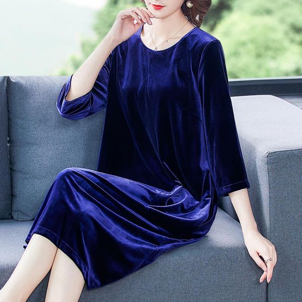

casual dresses autumn winter solid 4xl plus size midi dress 2021 female vintage loose velvet women elegant bodycon wedding vestido, Black;gray