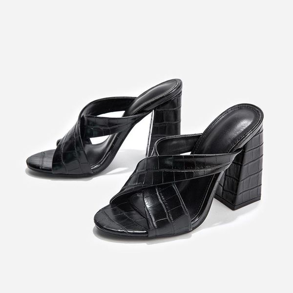 

summer women slipper brand cross ladies sandal shoes peep toe casual slides beach flip flops big size comfortable sandals slippers, Black