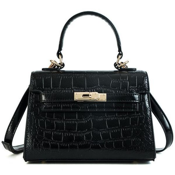 

new lock crocodile leather luxury handbag women messenger designer shoulder original kally bag