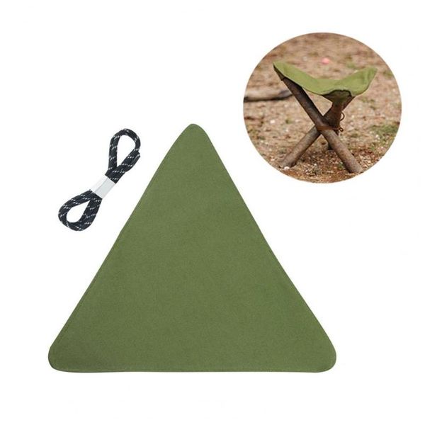

outdoor pads 1 set portable tripod stool cloth stable tear resistant triangular oxford folding for camping