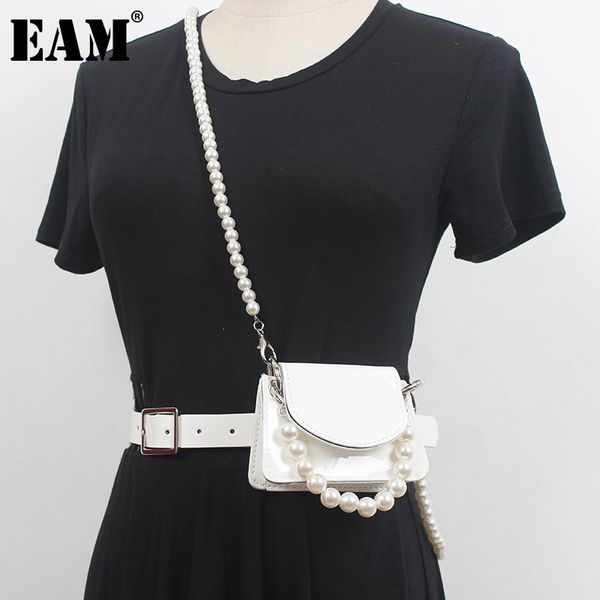 

[eam] pu leather white pearl split joint casual belt personality women fashion tide all-match spring autumn 2021 1dd7974 belts, Black;brown