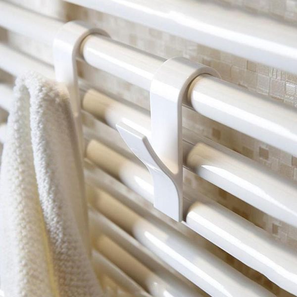 

hooks & rails 1pcs white hanger for heated towel radiator bracket rail clothes bath hook holder scarf rack bathroom accessories 2021