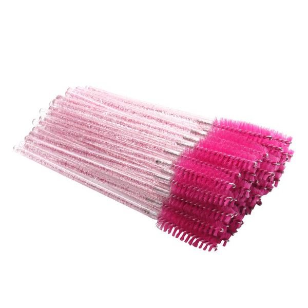 

200pcs professional makeup brushes cleaner beauty appliances disposable crystal rose red handle cosmetic eyelash extension brush false eyela