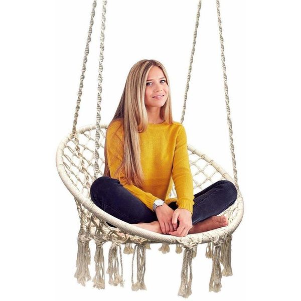 

camp furniture hanging outdoor hammock chair macrame swing 265 pound capacity perfect for indoor home garden