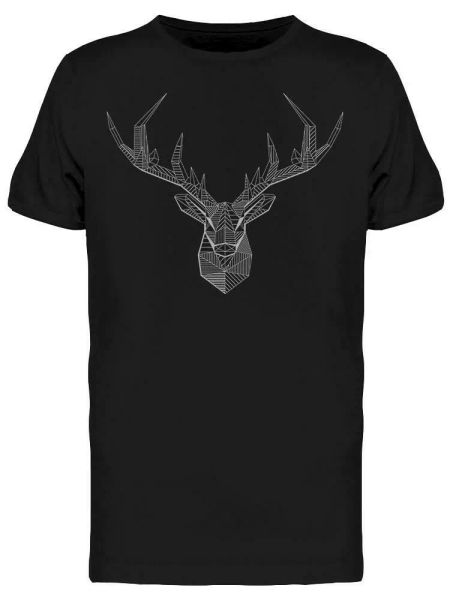 

geometrical stag reindeer tee men's -image by shutterstock, White;black