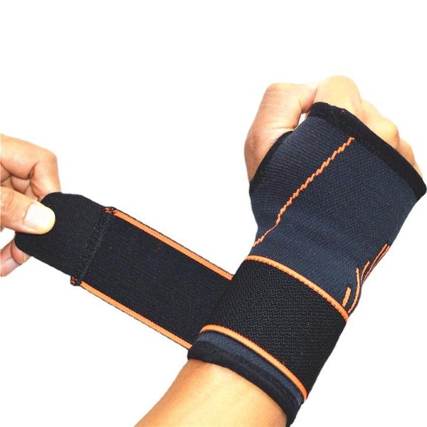

wrist support sports guard wrap hand protector palm adjustable pressure outdoor tennis badminton, Black;red