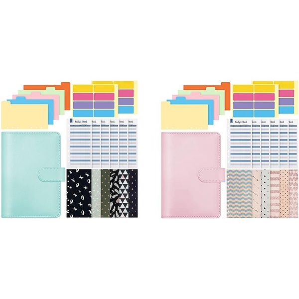 

gift wrap a6 pvc notebook binder, budget planner organizer suitable for use as a cash envelope wallet in school and family