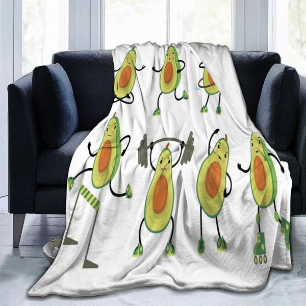 

blankets flannel blanket avocados doing exercise ultra-soft micro fleece for bathrobe sofa bed travel home winter spring fall