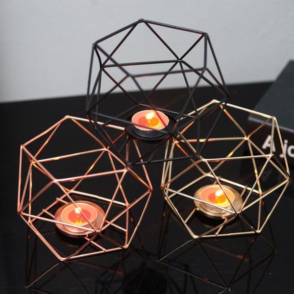 

candle holders hollow iron holder candlestick lantern geometric shapes wedding props home table decorations crafts gifts