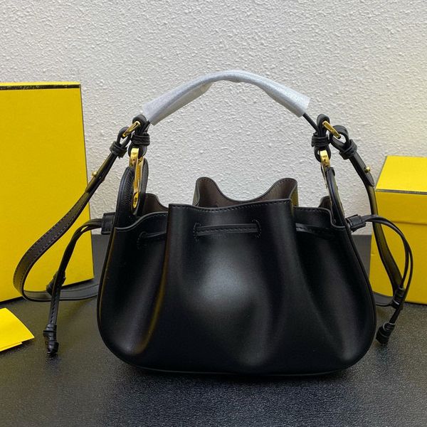 

basket bag women handbag shoulder purse genuine leather crossbody bags fashion letter drawstring closure hand clutch adjustable strap handle