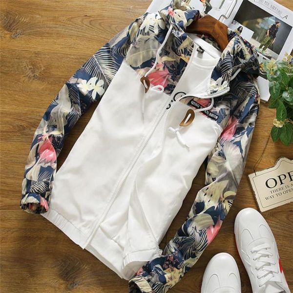 

women's jackets hooded coats outerwear spring causal flowers windbreaker women basic zipper lightweight, Black;brown