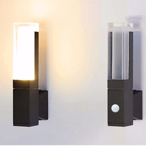 

outdoor wall lamps 10pcs/lot led single double-head lamp waterproof indoor intelligent induction acly aisle european simple modern